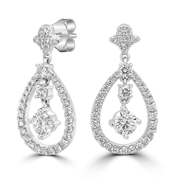 0.52tct Diamond Earring with 0.54tct Diamonds set in 950 Platinum