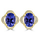 16.019tct Tanzanite Earrings with 0.287tct Diamond set in 18K Yellow Gold