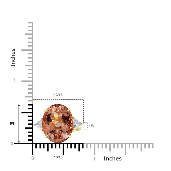 16.97ct Morganite Rings with 0.59tct Diamond set in 18K Rose Gold