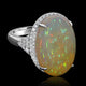 11.53ct Opal Ring with 0.39tct Diamonds set in 14K White Gold