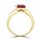 1.77ct Rubelite ring with 0.23tct diamonds set in 14kt yellow gold