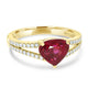 1.77ct Rubelite ring with 0.23tct diamonds set in 14kt yellow gold