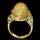 11.82ct Opal Ring with 0.46tct Diamonds set in 14K Yellow Gold