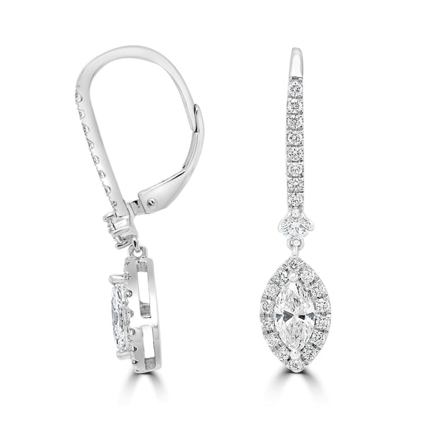 0.62tct Diamond Earring with 0.5tct Diamonds set in 950 Platinum