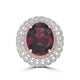 13.97ct  Rhodolite Garnet Rings with 0.73tct Diamond set in 18K Two Tone Gold
