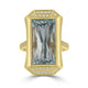 9.76ct  Aquamarine Rings with 0.18tct Diamond set in 18K Yellow Gold