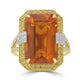 7.91ct  Fire Opal Rings with 0.74tct Diamond set in 18K Two Tone Gold