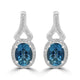 2.5ct  Aquamarine Earrings with 0.31tct Diamond set in 14K White Gold