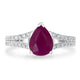 2.29ct Ruby Ring with 0.37tct Diamonds set in 14K White Gold