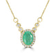 1.28ct Emerald Necklaces with 0.21tct Diamond set in 14K Yellow Gold