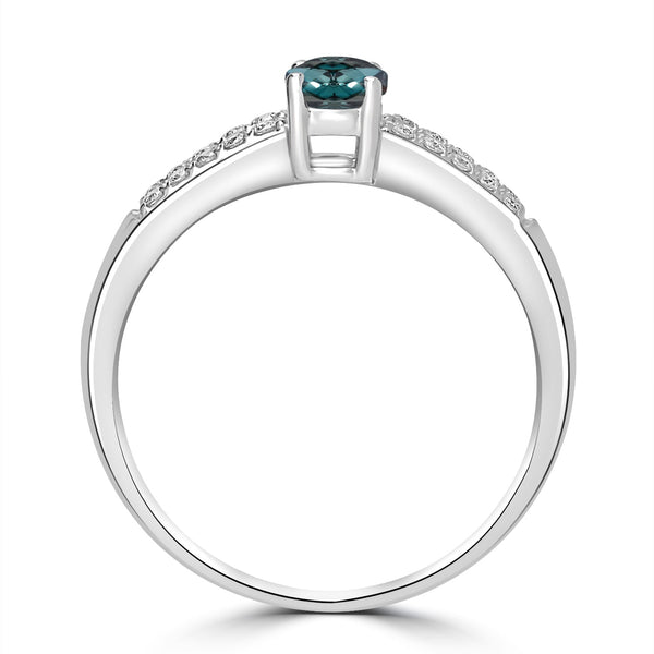 0.75ct Alexandrite Rings with 0.13tct Diamond set in 18K White Gold