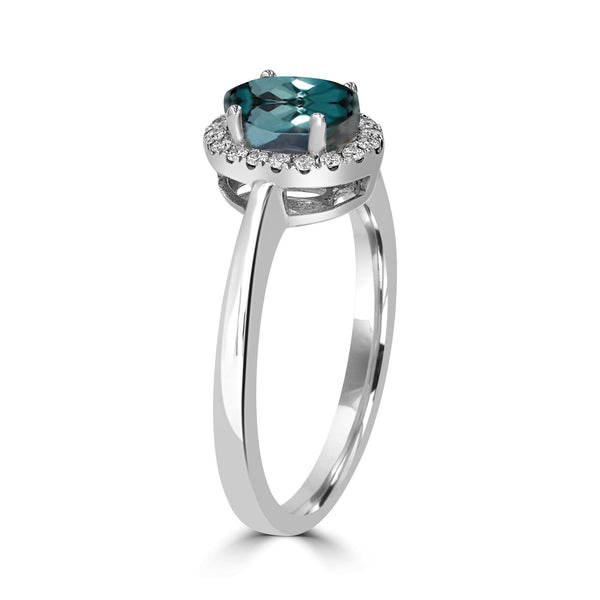 1ct Alexandrite Rings with 0.11tct Diamond set in 18K White Gold