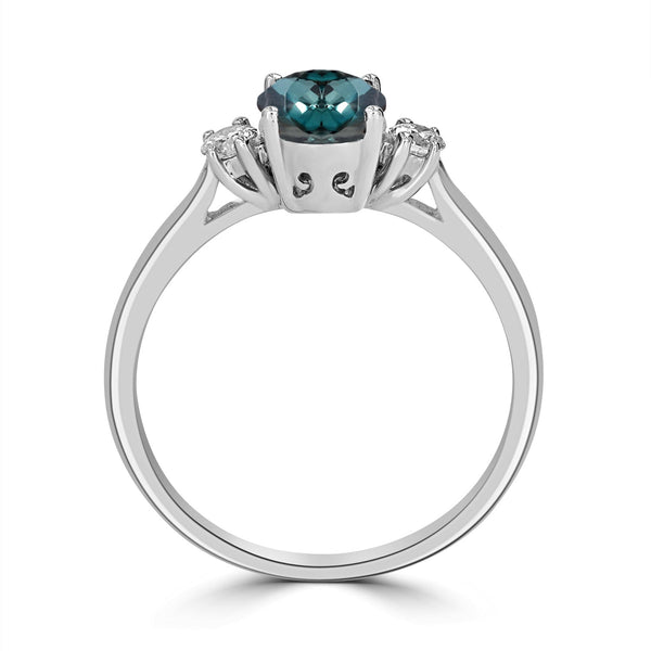 1.5ct Alexandrite Rings with 0.2tct Diamond set in 18K White Gold