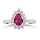 0.67ct Ruby Rings with 0.3tct Diamond set in 14K White Gold