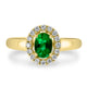 0.75ct Emerald Ring with 0.3tct Diamonds set in 18K Yellow Gold