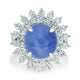 16.17ct Star Sapphire Ring with 2.33tct Diamonds set in Platinum 900