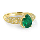 1.6ct Emerald Ring with 0.3tct Diamonds set in 14K Yellow Gold