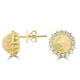 2.09ct Opal Earring with 0.46ct Diamonds set in 14K Yellow Gold