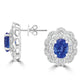 1.18ct Sapphire Earring with 0.48ct Diamonds set in 18K White Gold