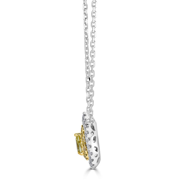 0.17ct Yellow Diamond Necklace with 0.30tct Diamonds set in 14K Two Tone Gold