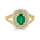 1.18ct Emerald Ring with 0.73tct Diamonds set in 14K Yellow Gold