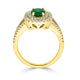 1.18ct Emerald Ring with 0.73tct Diamonds set in 14K Yellow Gold
