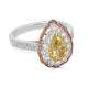 0.51ct Yellow Diamond Ring with 1.00tct Diamonds set in 18K Two Tone Gold