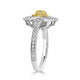 0.33ct Yellow Diamond Ring with 0.8tct Diamonds set in 18K Two Tone Gold
