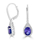 3.93tct Tanzanite Earrings with 0.45tct diamonds set in 18K white gold