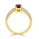 1.03ct Ruby Ring with 0.37tct Diamonds set in 14K Yellow Gold
