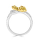 0.63tct Yellow Diamond Ring with 0.51tct Diamonds set in 18K Two Tone Gold