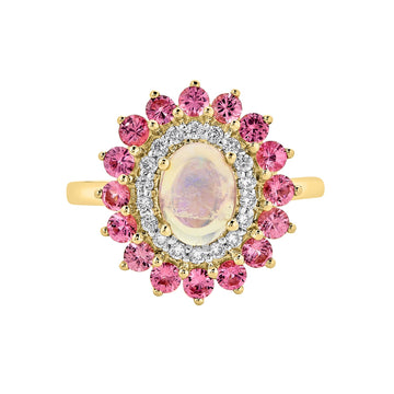 0.72Ct Opal Ring Set In 14Kt Yellow Gold
