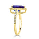 3.21Ct Tanzanite Ring With 0.36Tct Diamonds Set In 14Kt Yellow Gold