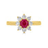 0.64ct Ruby Ring with 0.48tct Diamonds set in 14K Yellow Gold