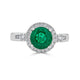 1.62ct Emerald Ring with 0.40tct Diamonds set in 14K White Gold