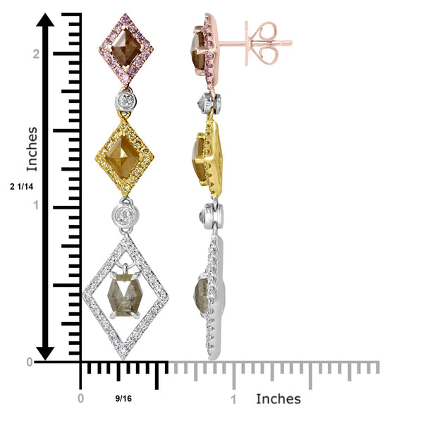 0.82tct Diamond Earring with 4.63tct Diamonds set in 18K Two Tone Gold