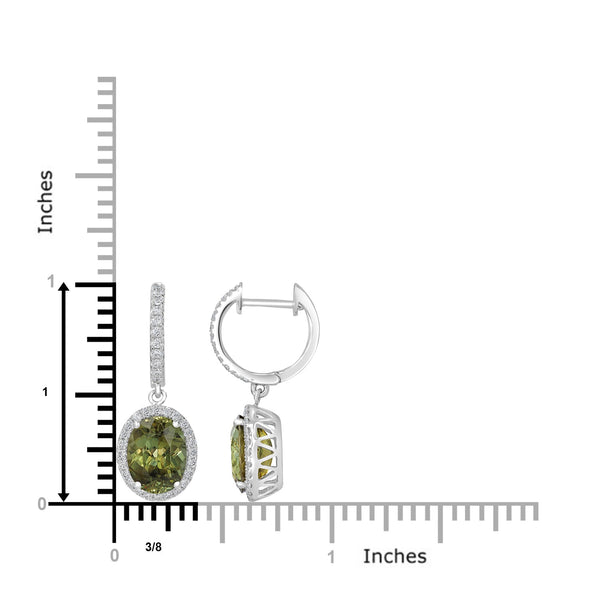 4.95tct Sphene Earring with 0.51tct Diamonds set in 14K White Gold