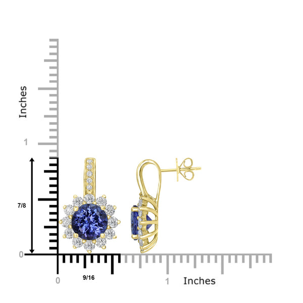3.25tct Tanzanite Earring with 1.33tct Diamonds set in 18K Rose Gold
