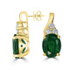 4.55tct Emerald Earring with 0.36tct Diamonds set in 14K Yellow Gold