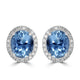 6.98tct Aquamarine Earring with 0.75tct Diamonds set in 14K White Gold