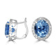 6.98tct Aquamarine Earring with 0.75tct Diamonds set in 14K White Gold