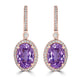 16.76tct Kunzite earrings with 1.95tct diamonds set in 14K rose gold