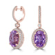 16.76tct Kunzite Earring with 1.95tct Diamonds set in 14K Rose Gold