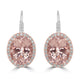 18.91tct Morganite earrings with 1.18tct diamonds set in 14K white gold