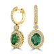 3.27tct Emerald Earring with 1.16tct Diamonds set in 18K Yellow Gold