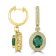3.27tct Emerald Earring with 1.16tct Diamonds set in 18K Yellow Gold