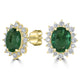 3.03tct Emerald Earring with 0.76tct Diamonds set in 18K Yellow Gold