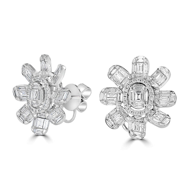 2.97tct Diamond Earring with -tct -s set in 18K White Gold