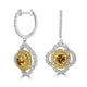 0.64tct Orange Diamond Earring with 1.34tct Diamonds set in 14K Two Tone Gold