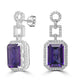 13.48tct Amethyst Earrings with 1.41tct Diamond set in 18K White Gold